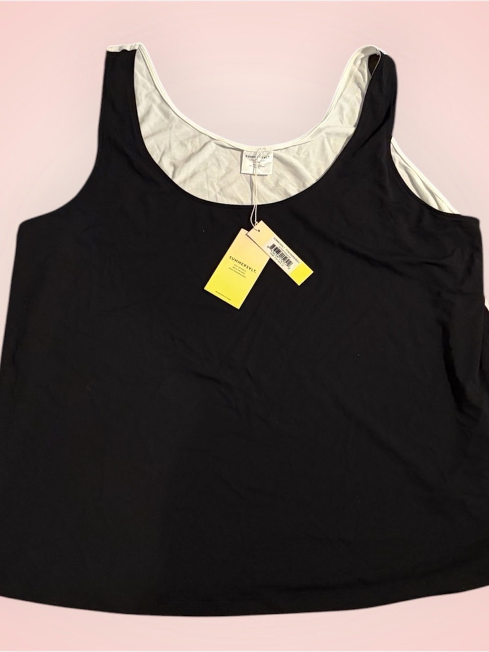 summersalt Black Scoop Neck Tank with White back